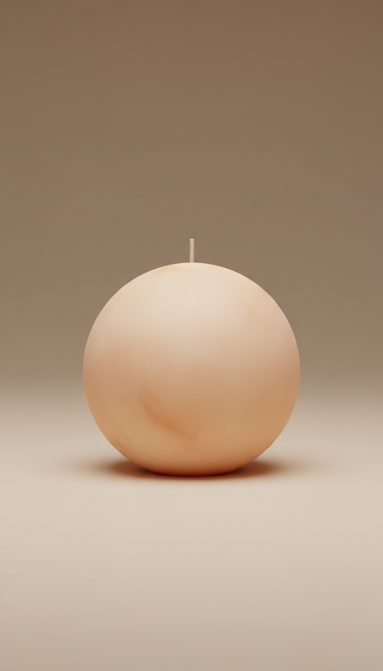 Peach Cream Orb Candle Limited Batch
