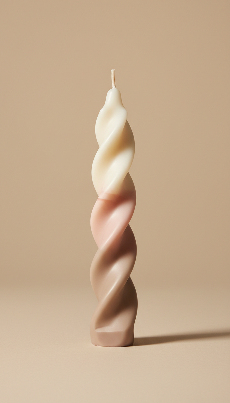 Twisted Column Candle with Botanical Oils
