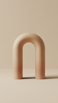 Sculpted Arch Candle in Sandstone Soy